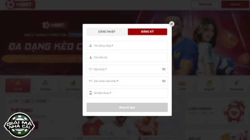 Quy trình mở tài khoản tại Mibet